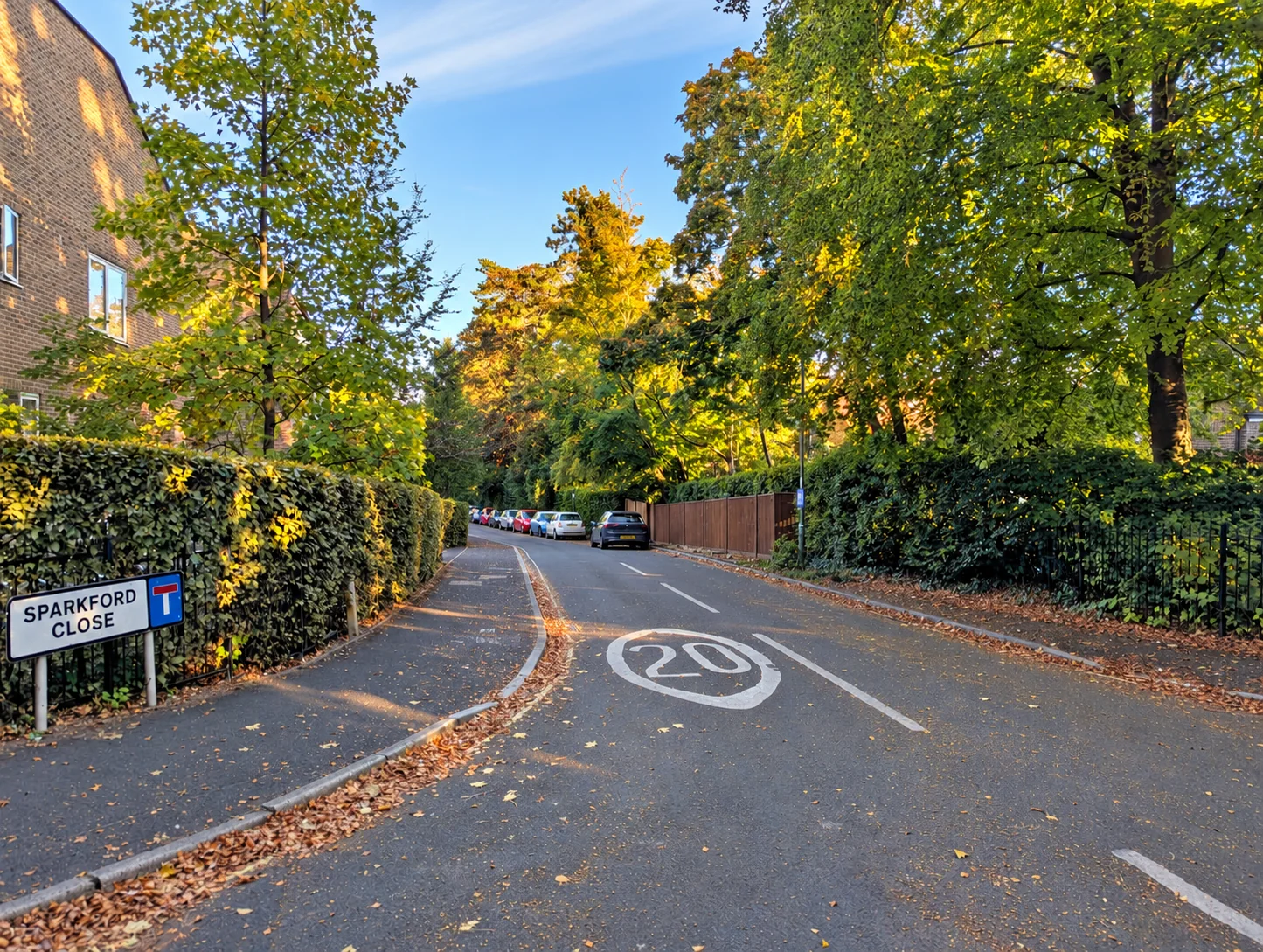 Leafy entrance to Sparkford Close